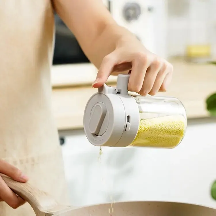 Kitchen Multi-Functional Seasoning Jars With Lids And Spoons