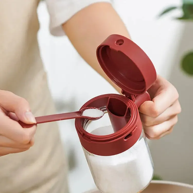 Kitchen Multi-Functional Seasoning Jars With Lids And Spoons