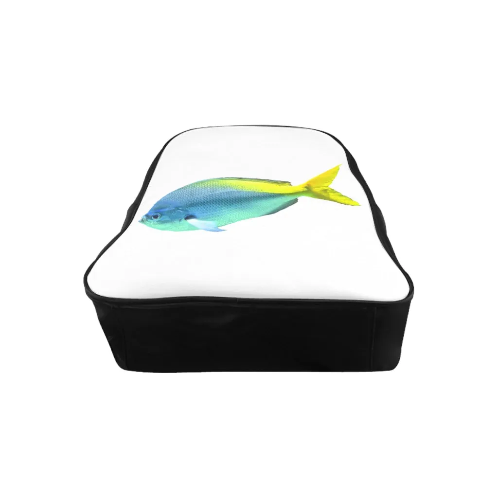 Light Blue and Yellow Fish School Backpack