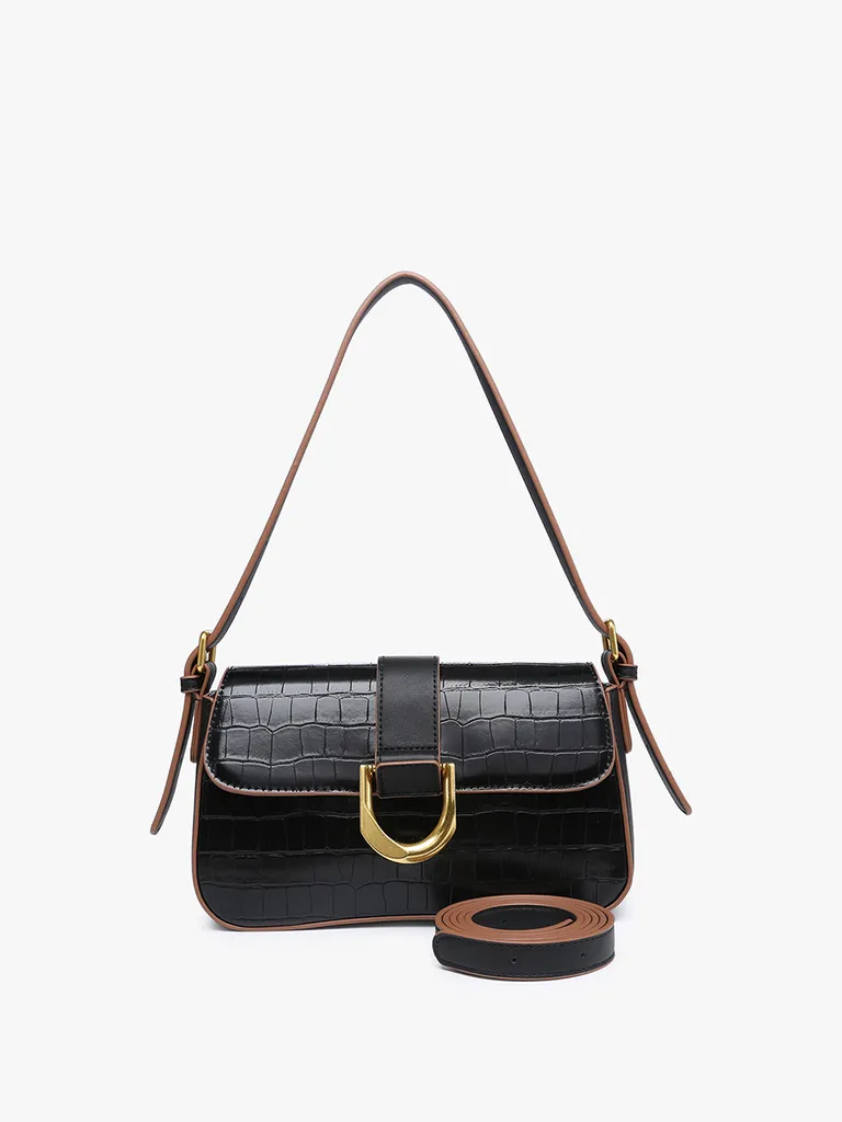 Lima Crocodile Embossed Shoulder Bag / Satchel