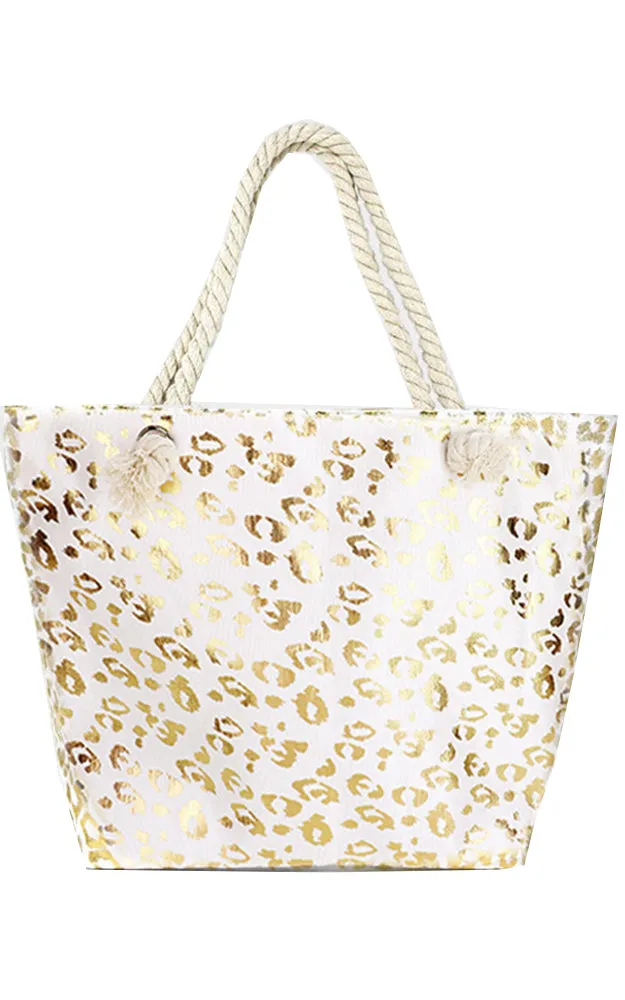 LOA176 Metallic Animal Pattern Beach Bag