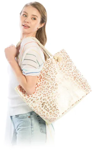 LOA176 Metallic Animal Pattern Beach Bag