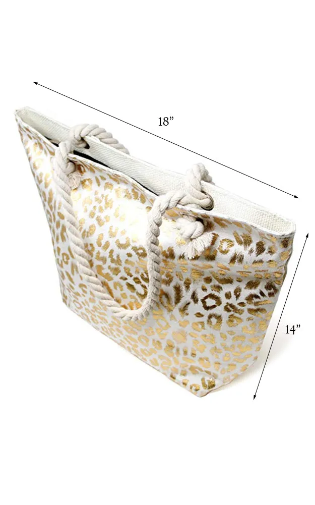 LOA176 Metallic Animal Pattern Beach Bag
