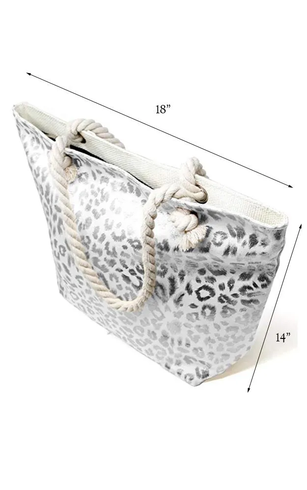 LOA176 Metallic Animal Pattern Beach Bag