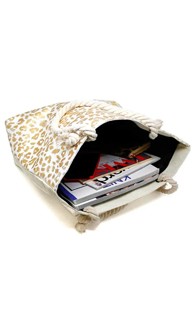 LOA176 Metallic Animal Pattern Beach Bag