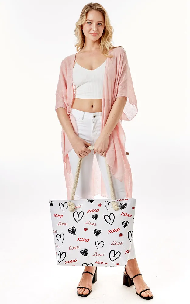 LOA257 XOXO Love Pattern Beach Bag