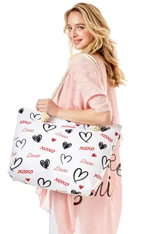 LOA257 XOXO Love Pattern Beach Bag