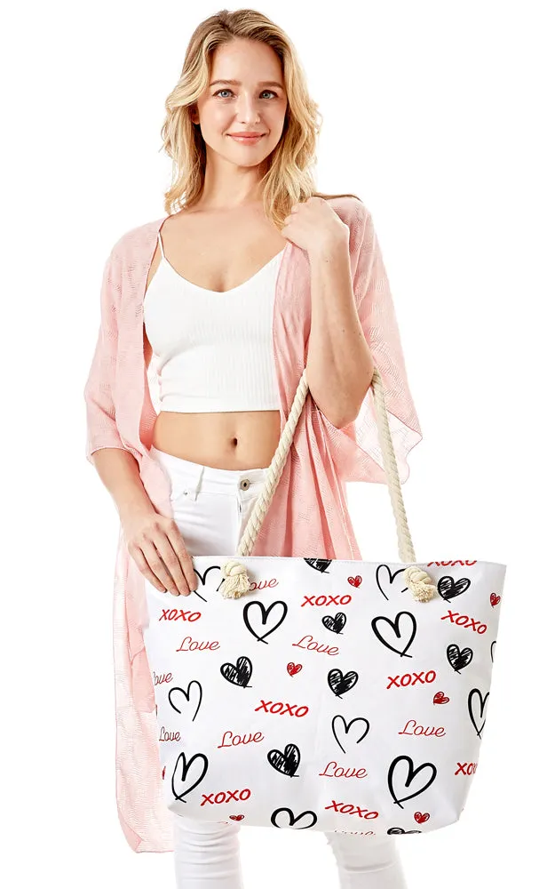 LOA257 XOXO Love Pattern Beach Bag
