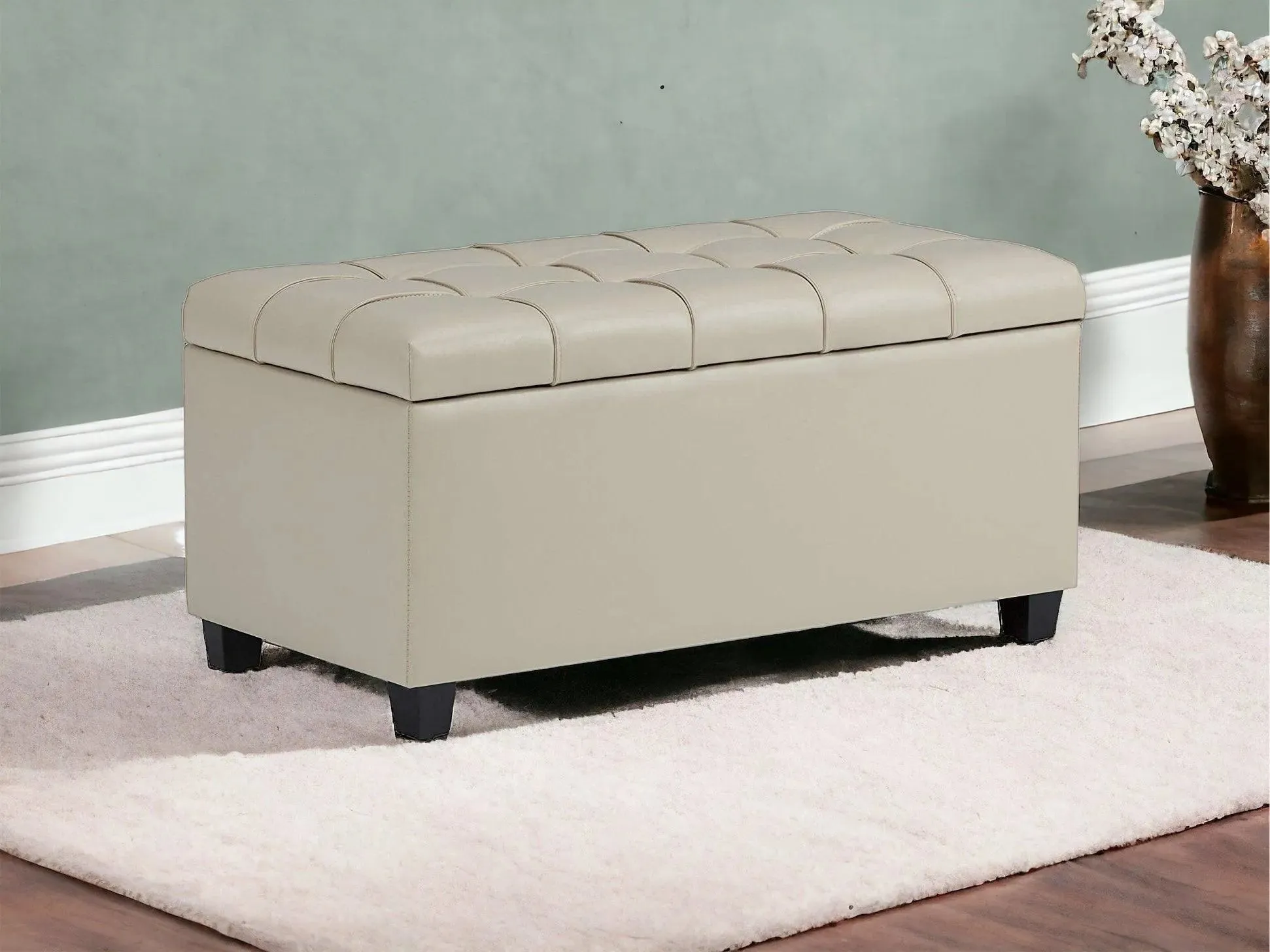 Luper Tufted Storage Bench Ottoman Pouffes with Storage