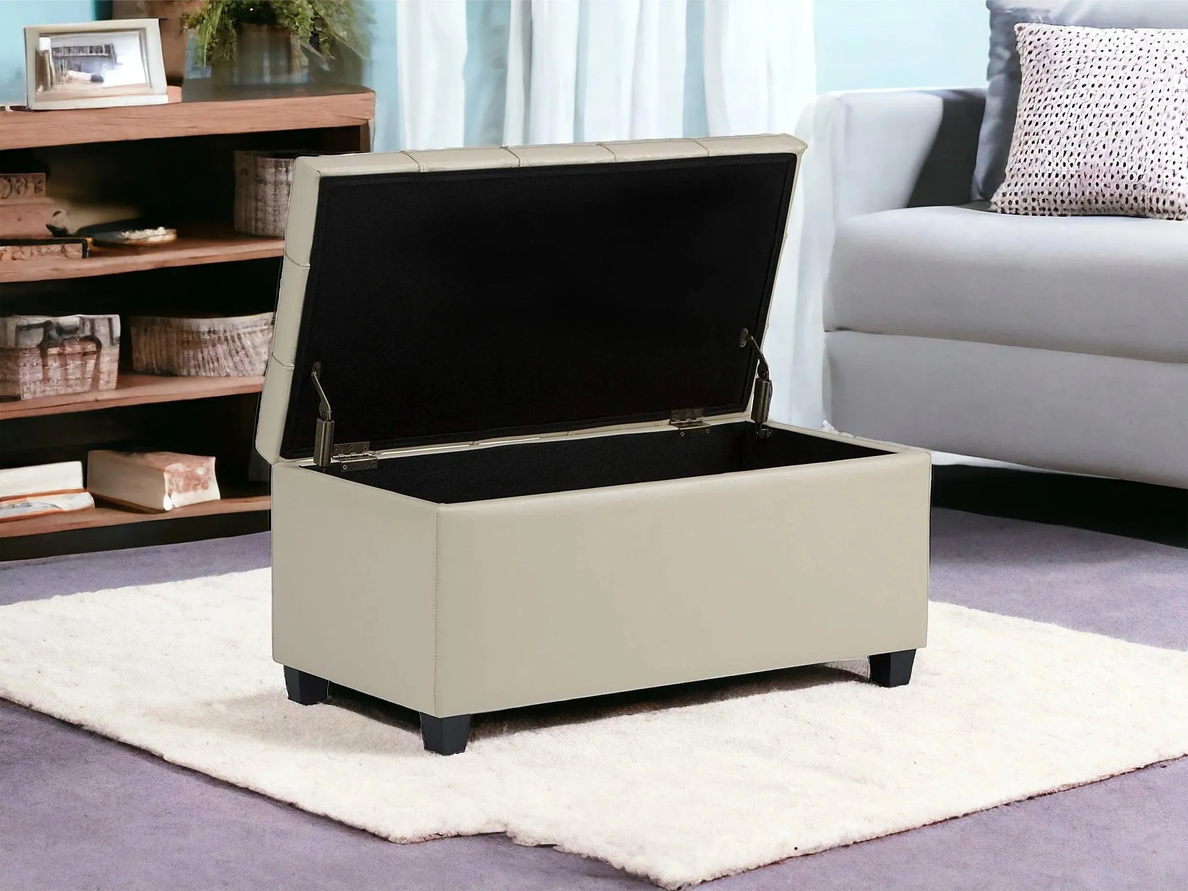 Luper Tufted Storage Bench Ottoman Pouffes with Storage