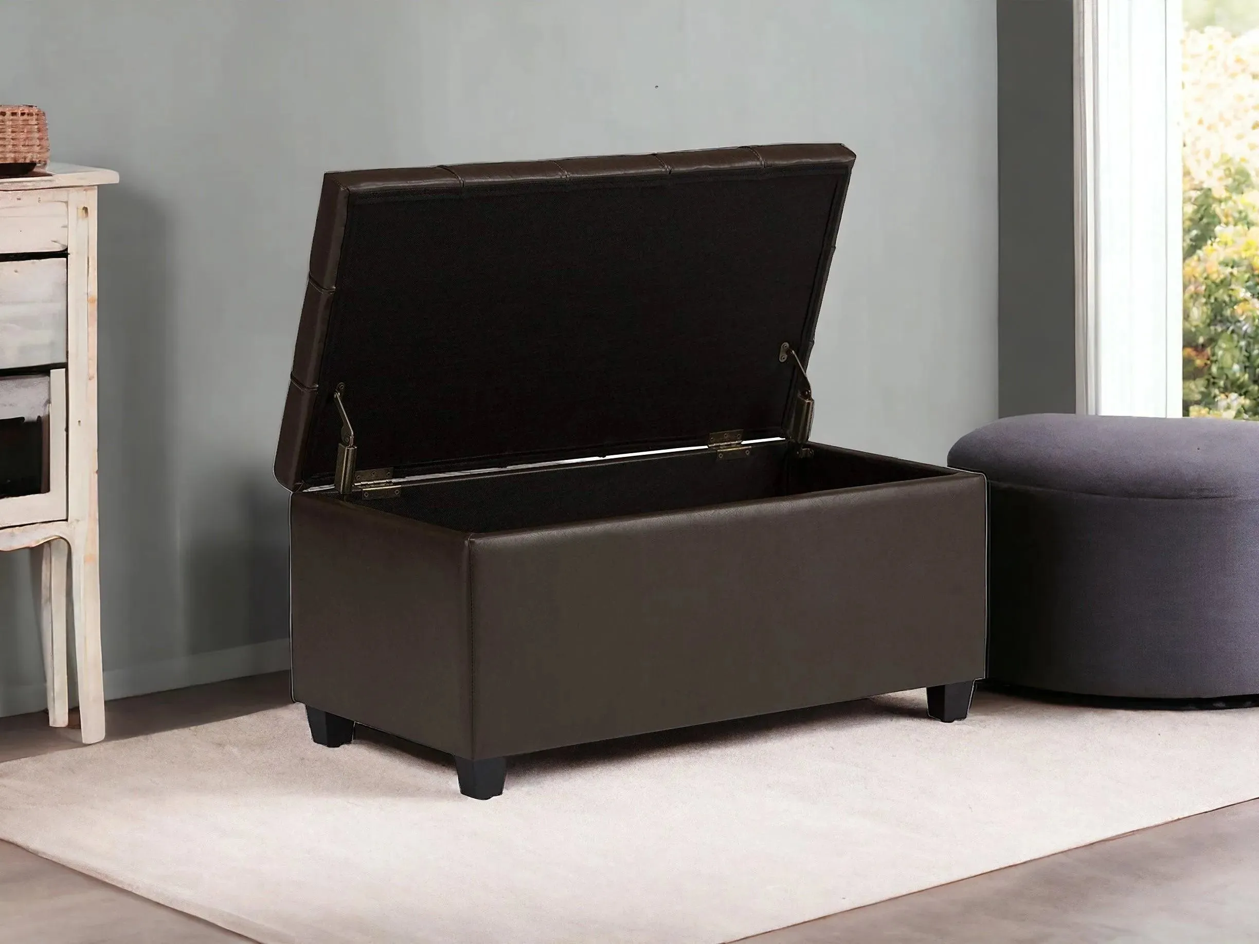 Luper Tufted Storage Bench Ottoman Pouffes with Storage