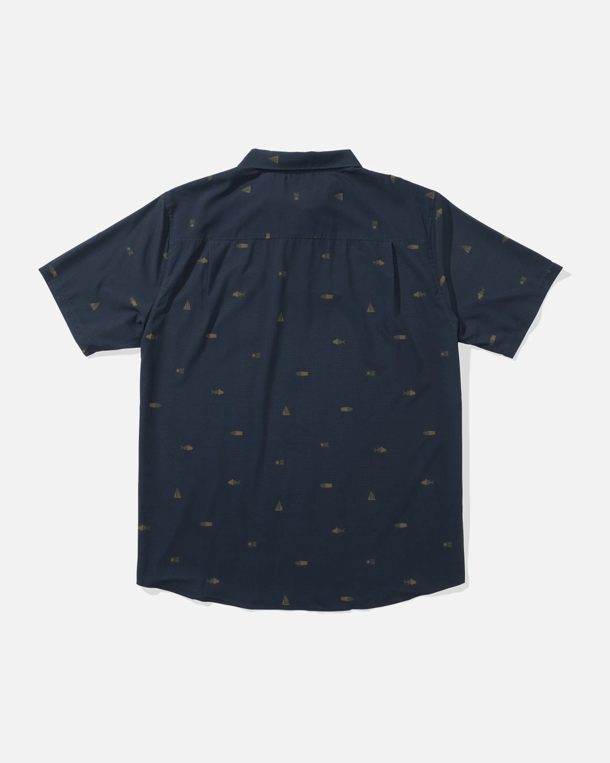 Mayday Perforated Tech Polo - Navy