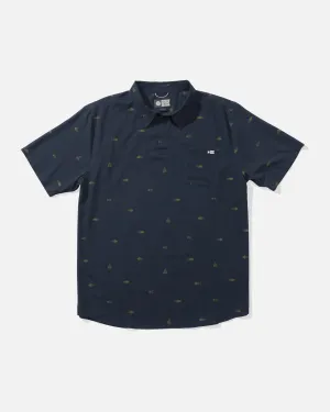 Mayday Perforated Tech Polo - Navy