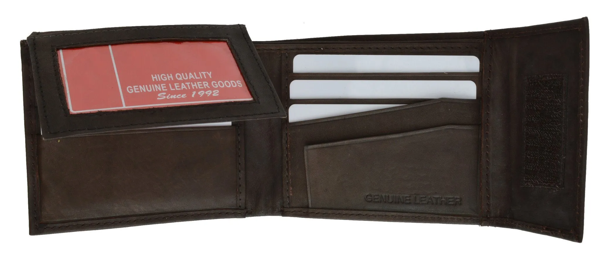 Men's Genuine Leather Bi-fold Safe Wallet