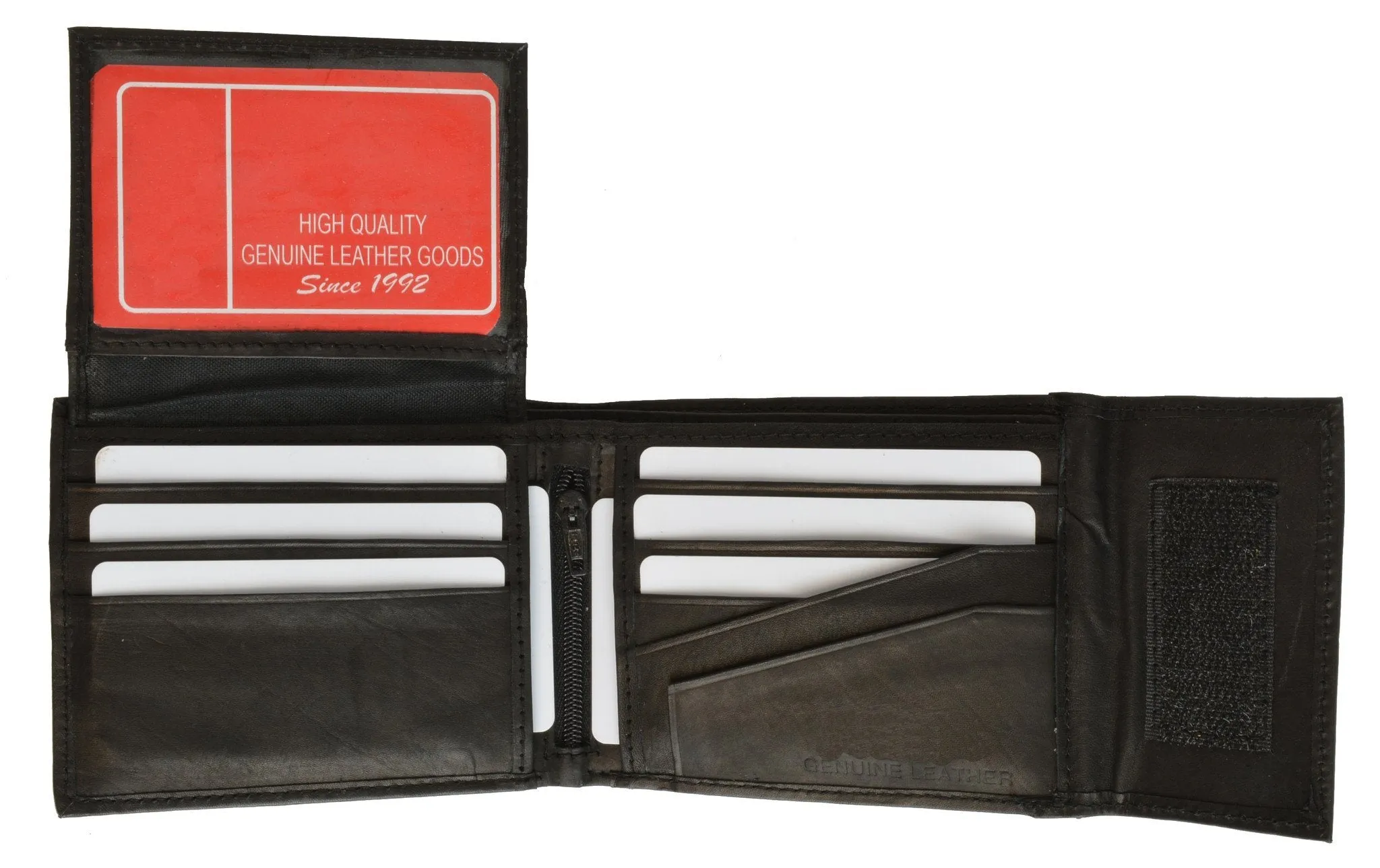 Men's Genuine Leather Bi-fold Safe Wallet