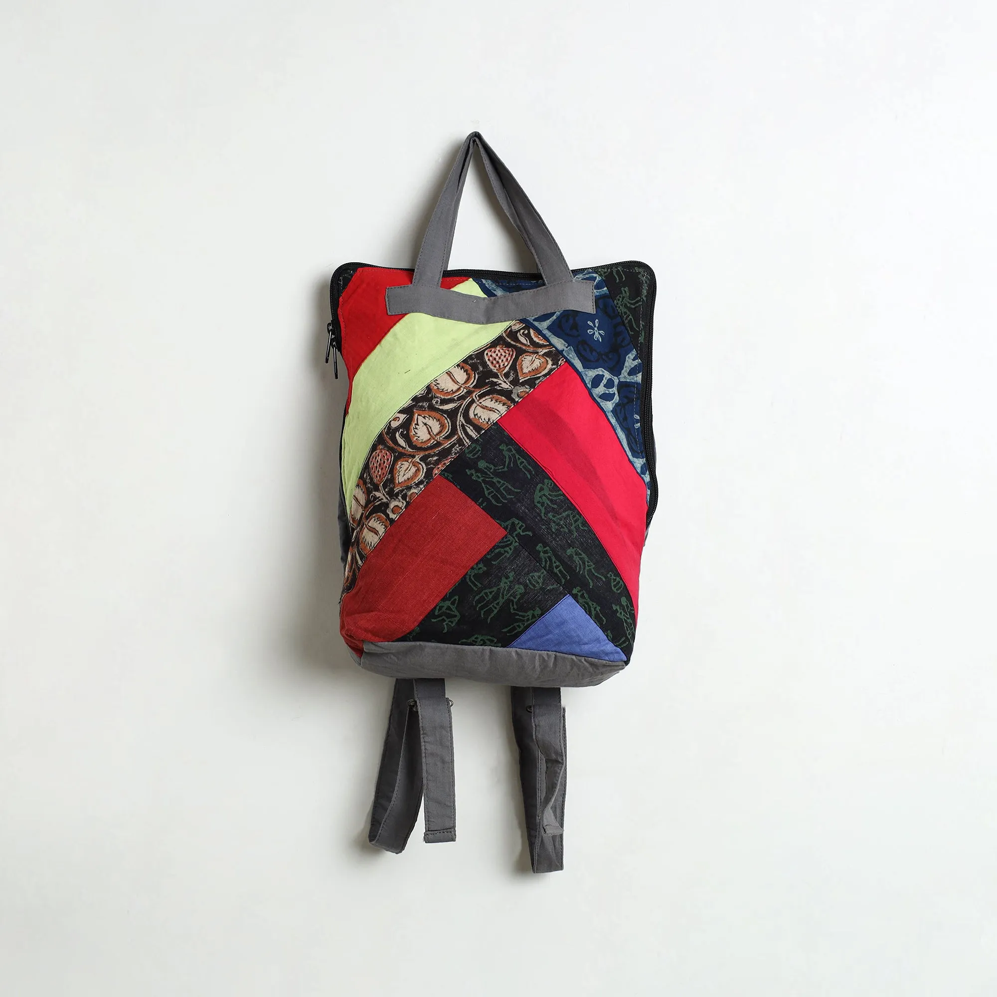 Handmade Multicolor Jugaad Patchwork Pithu Bag - 125