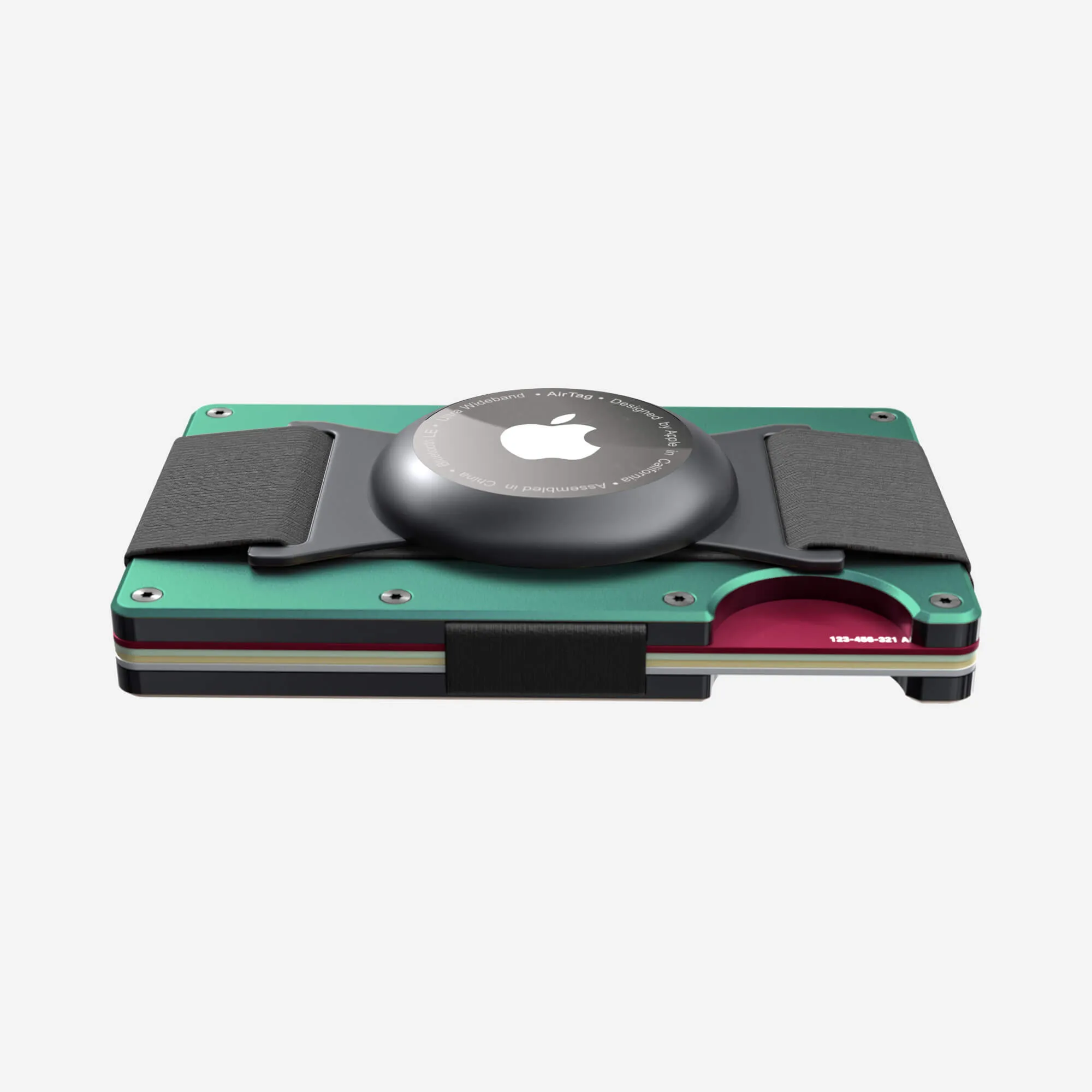 Personalised AirTag Cash Strap Wallet (Racing Green)