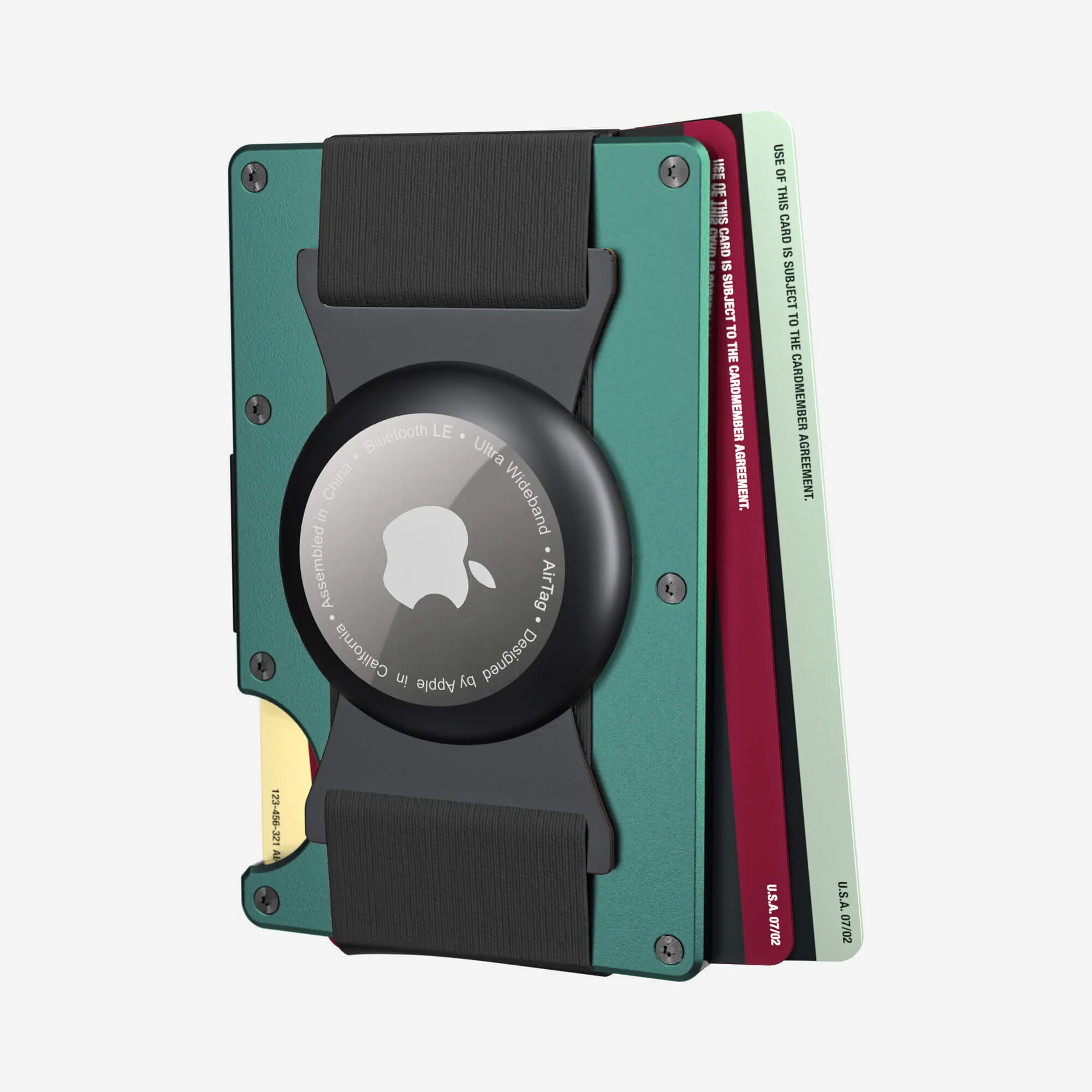 Personalised AirTag Cash Strap Wallet (Racing Green)