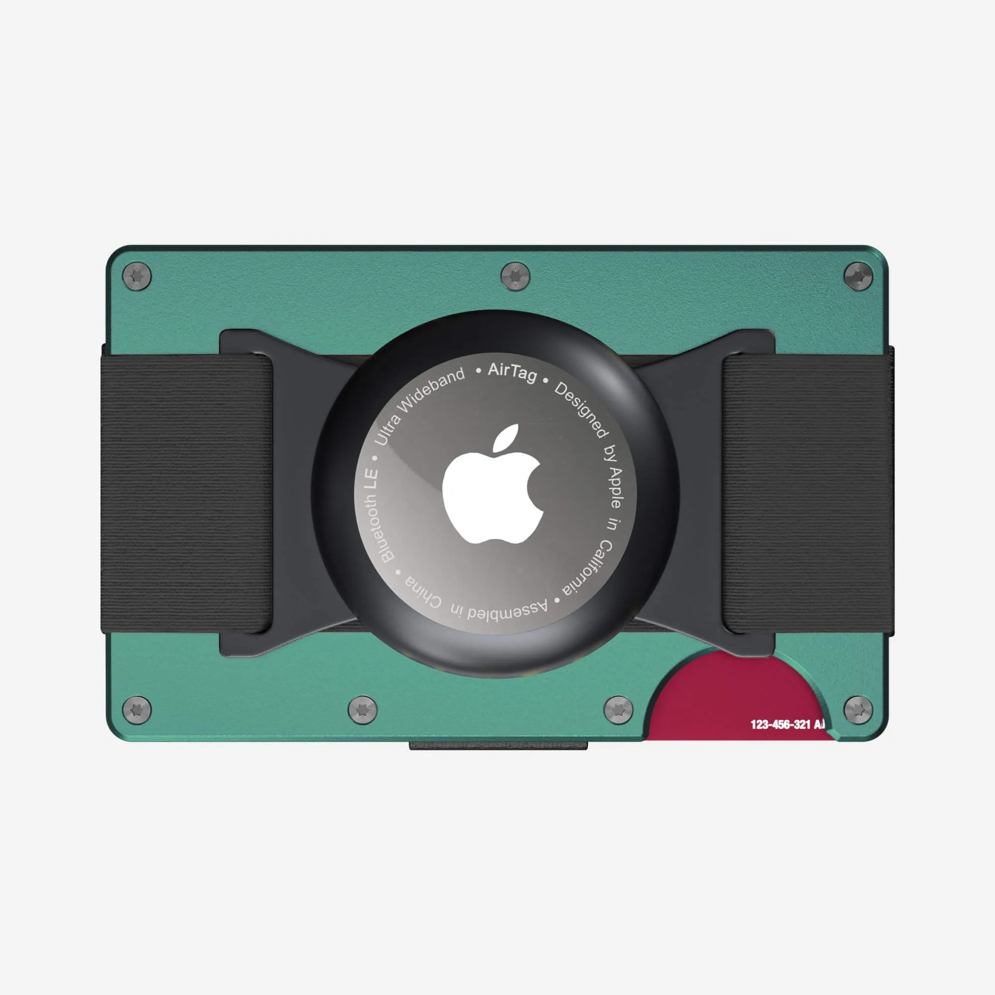 Personalised AirTag Cash Strap Wallet (Racing Green)