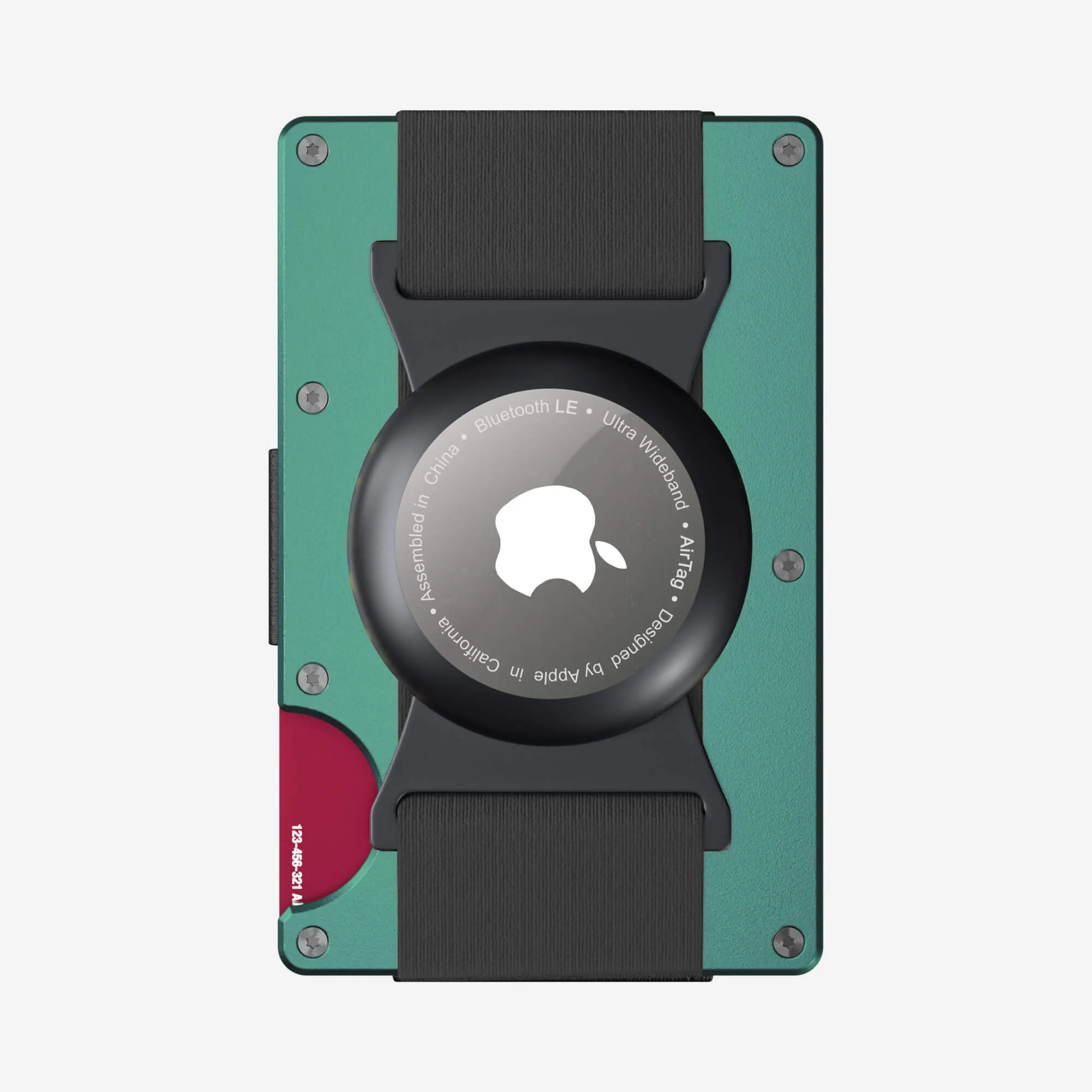 Personalised AirTag Cash Strap Wallet (Racing Green)