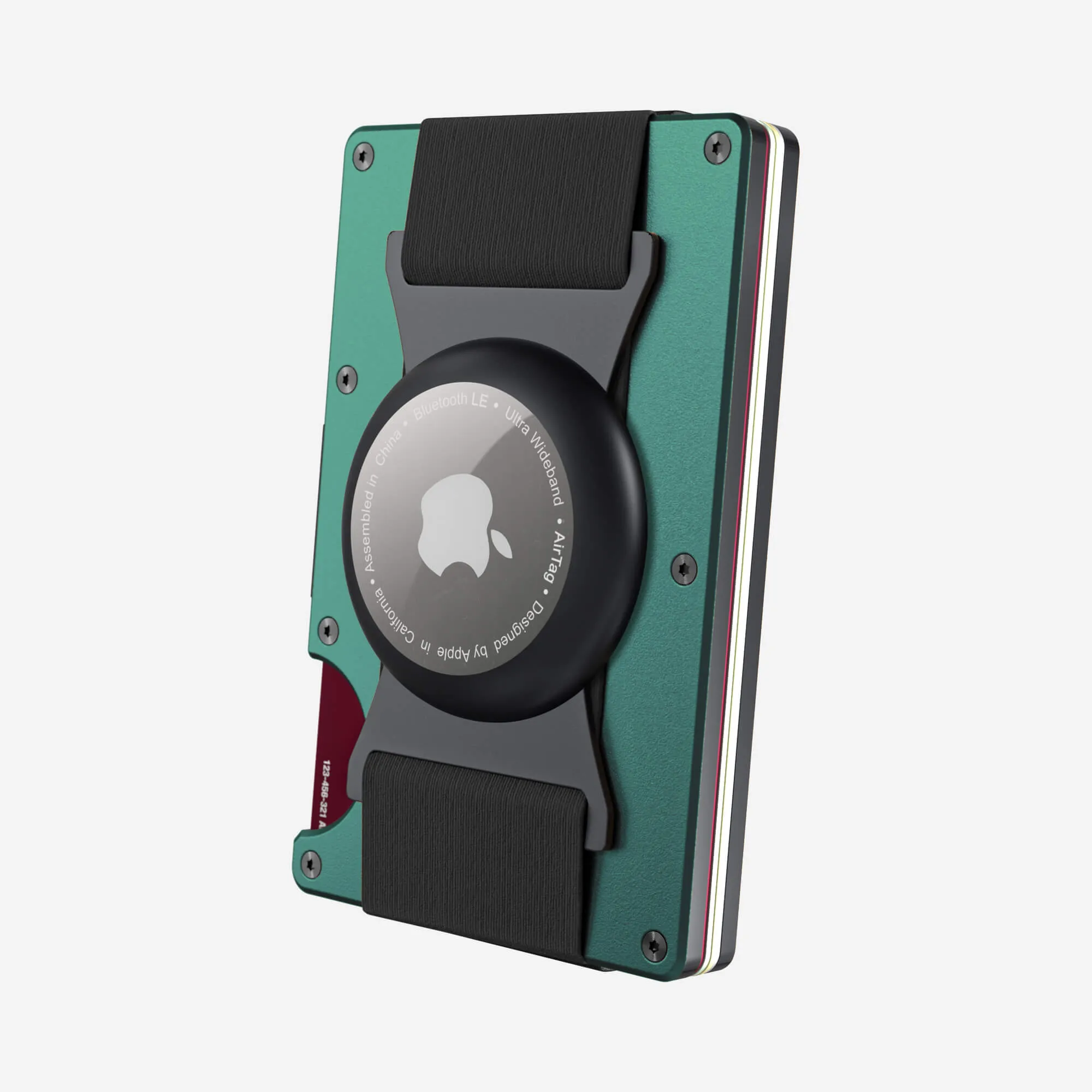 Personalised AirTag Cash Strap Wallet (Racing Green)