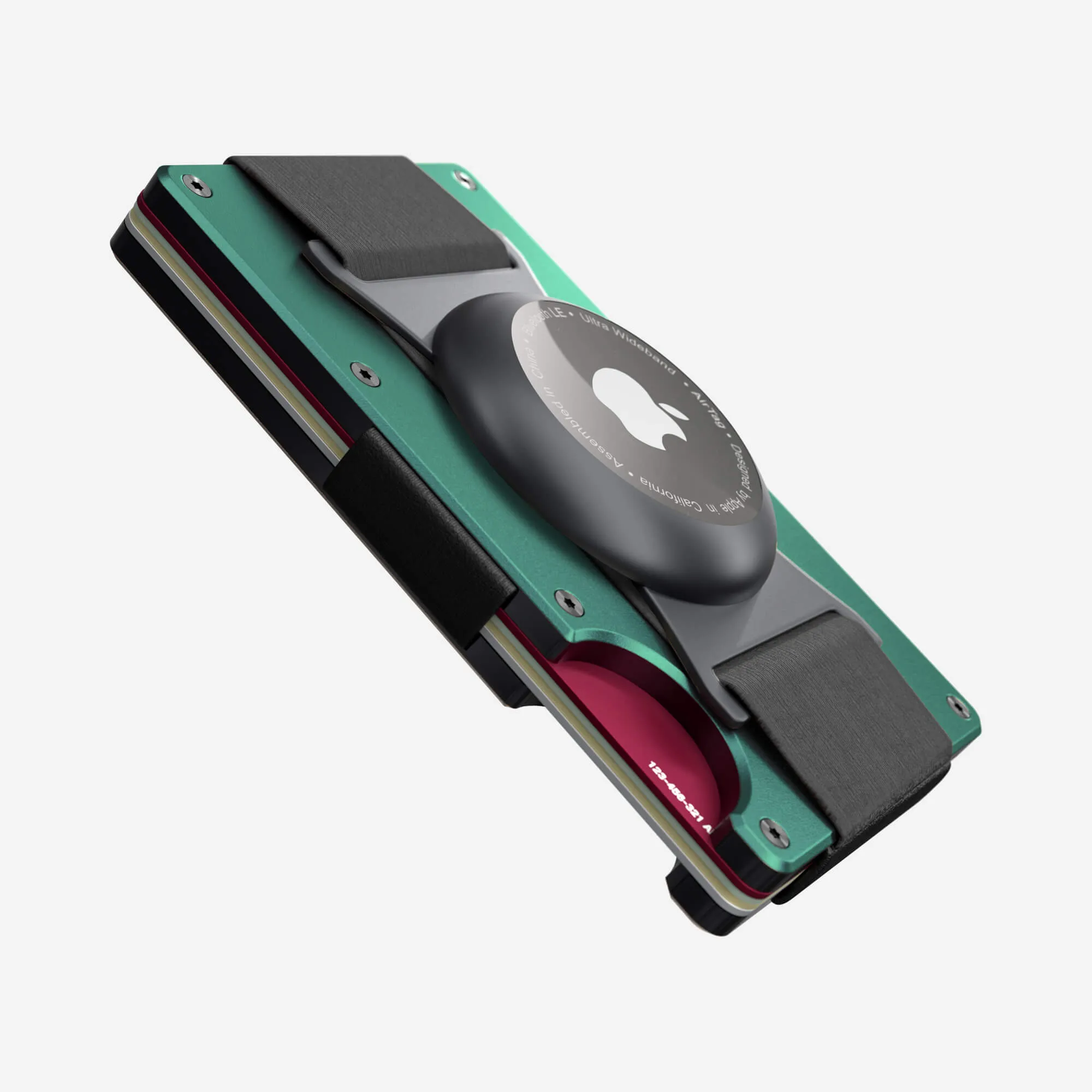 Personalised AirTag Cash Strap Wallet (Racing Green)