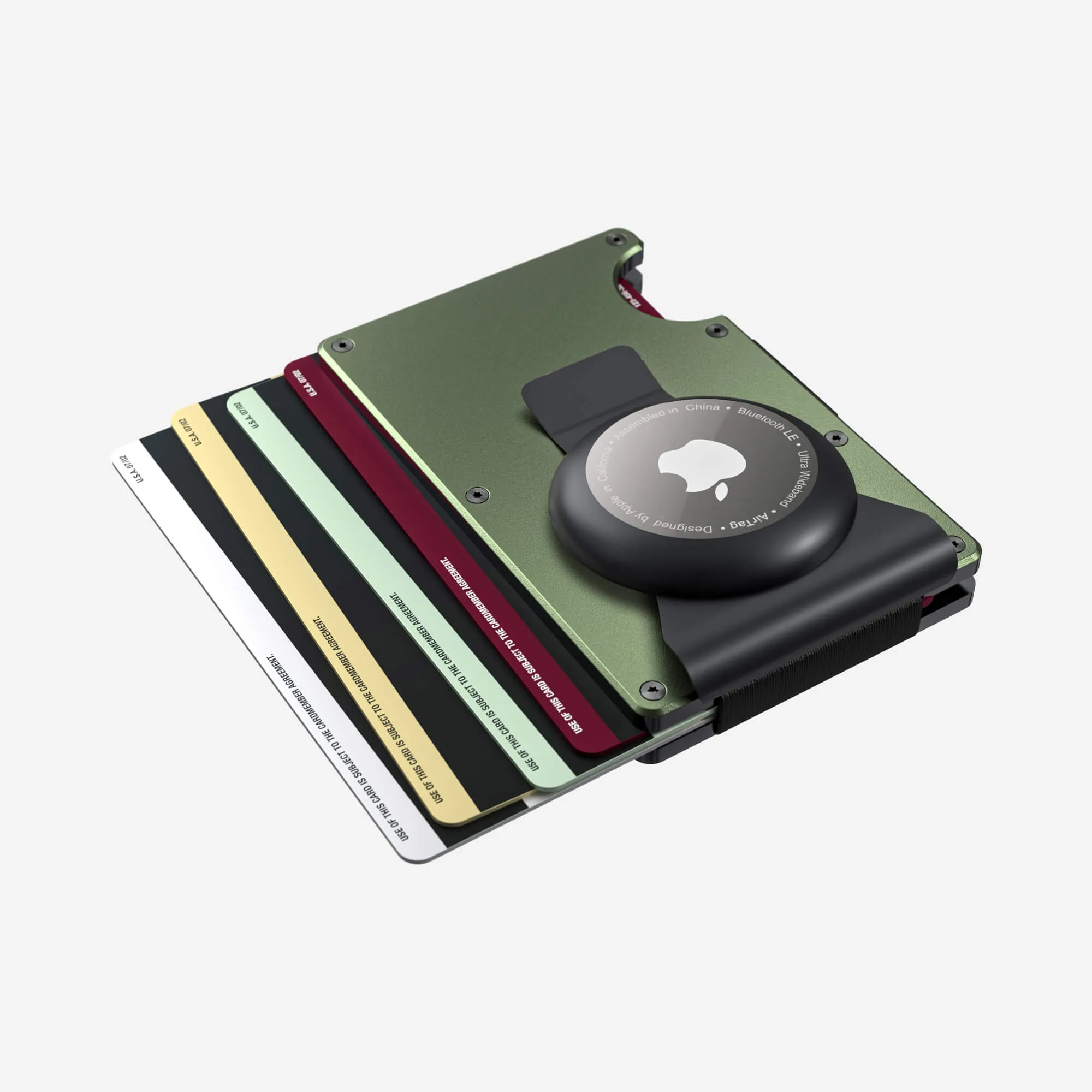 Personalised AirTag Money Clip Wallet (Heritage Green)