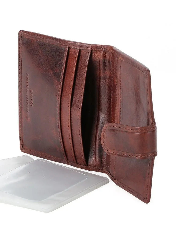 Polo Etosha Leather Card Holder With Tab | Brown