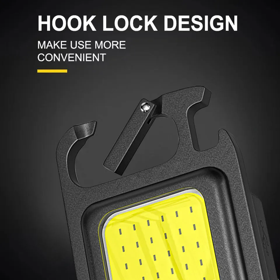 Portable Flashlight Keychain Mini LED Light Glare COB USB Charging Emergency Lamps Work Light Outdoor Camping Light Corkscrew keychain flash light led