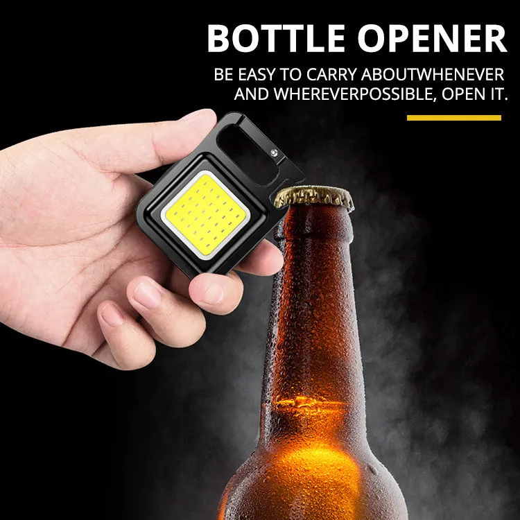 Portable Flashlight Keychain Mini LED Light Glare COB USB Charging Emergency Lamps Work Light Outdoor Camping Light Corkscrew keychain flash light led