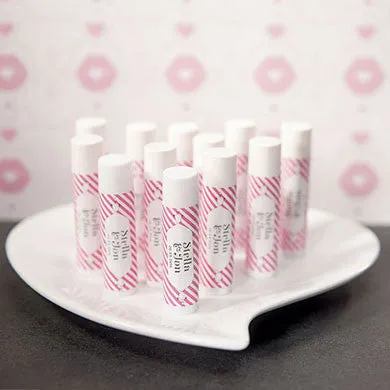 "CANDY STRIPE" PERSONALIZED LIP BALMS (12/pkg)