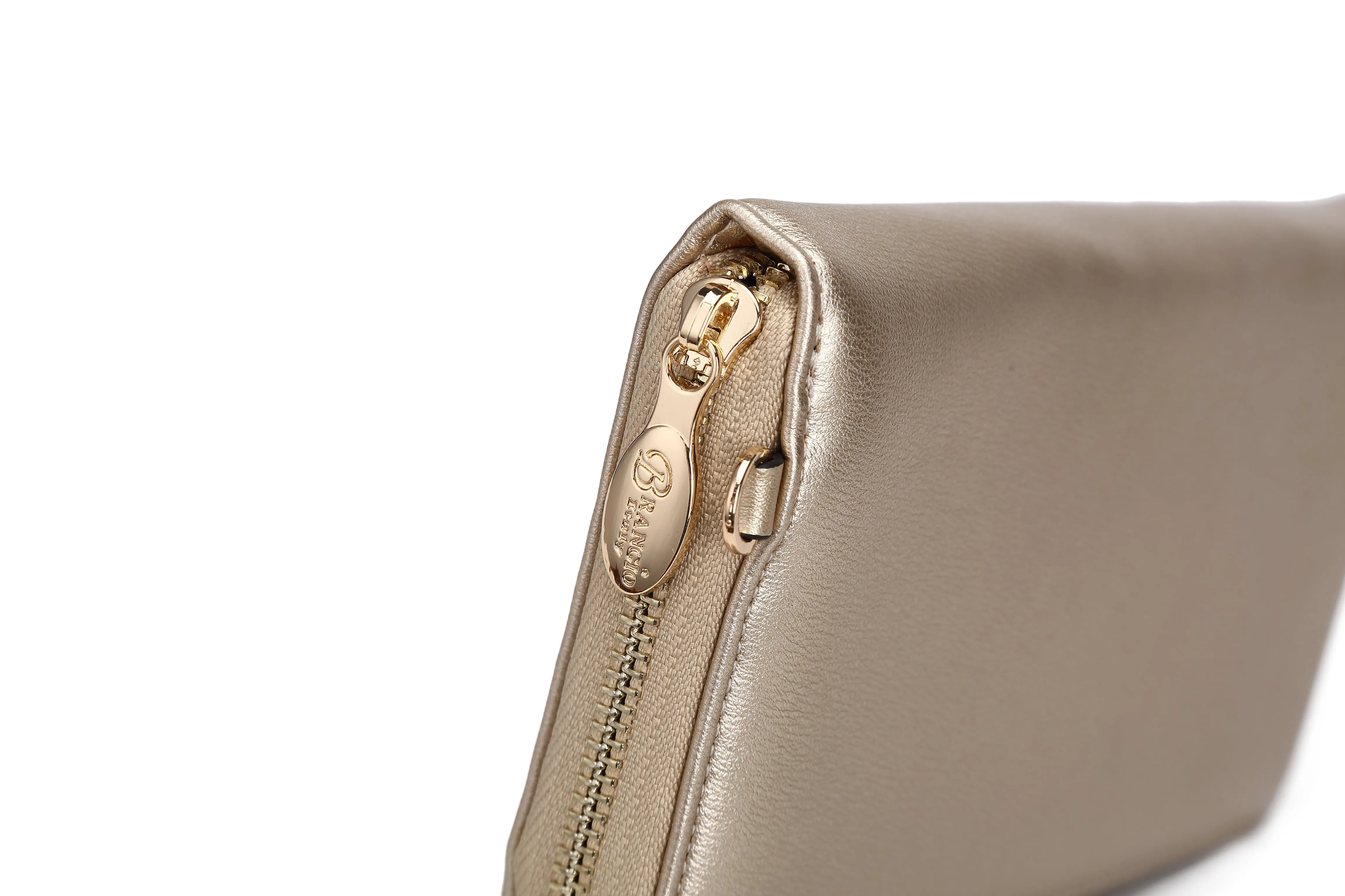 Rosette 3D Vegan Leather Crystal Wristlet Wallet