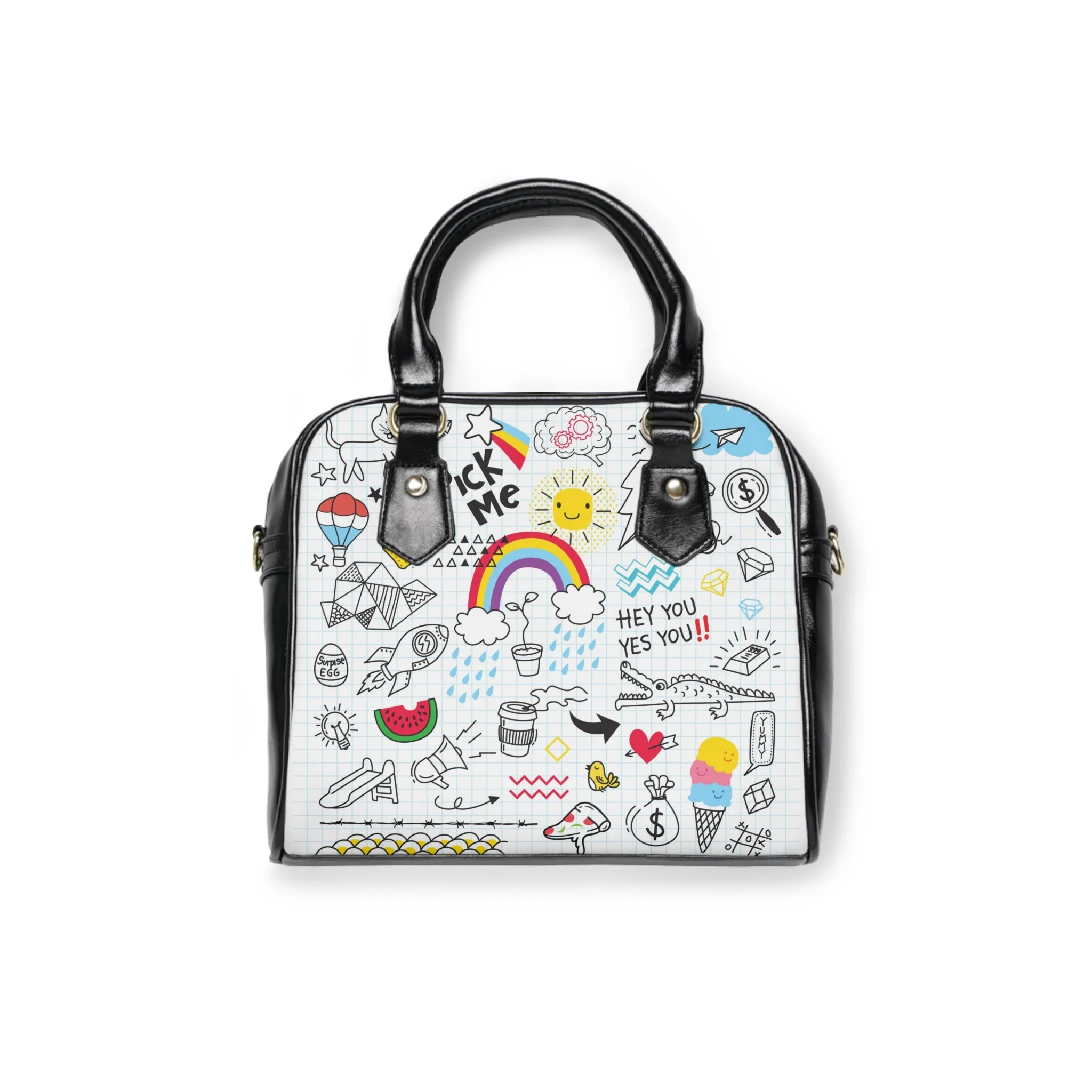 Shoulder Handbag - Doodles