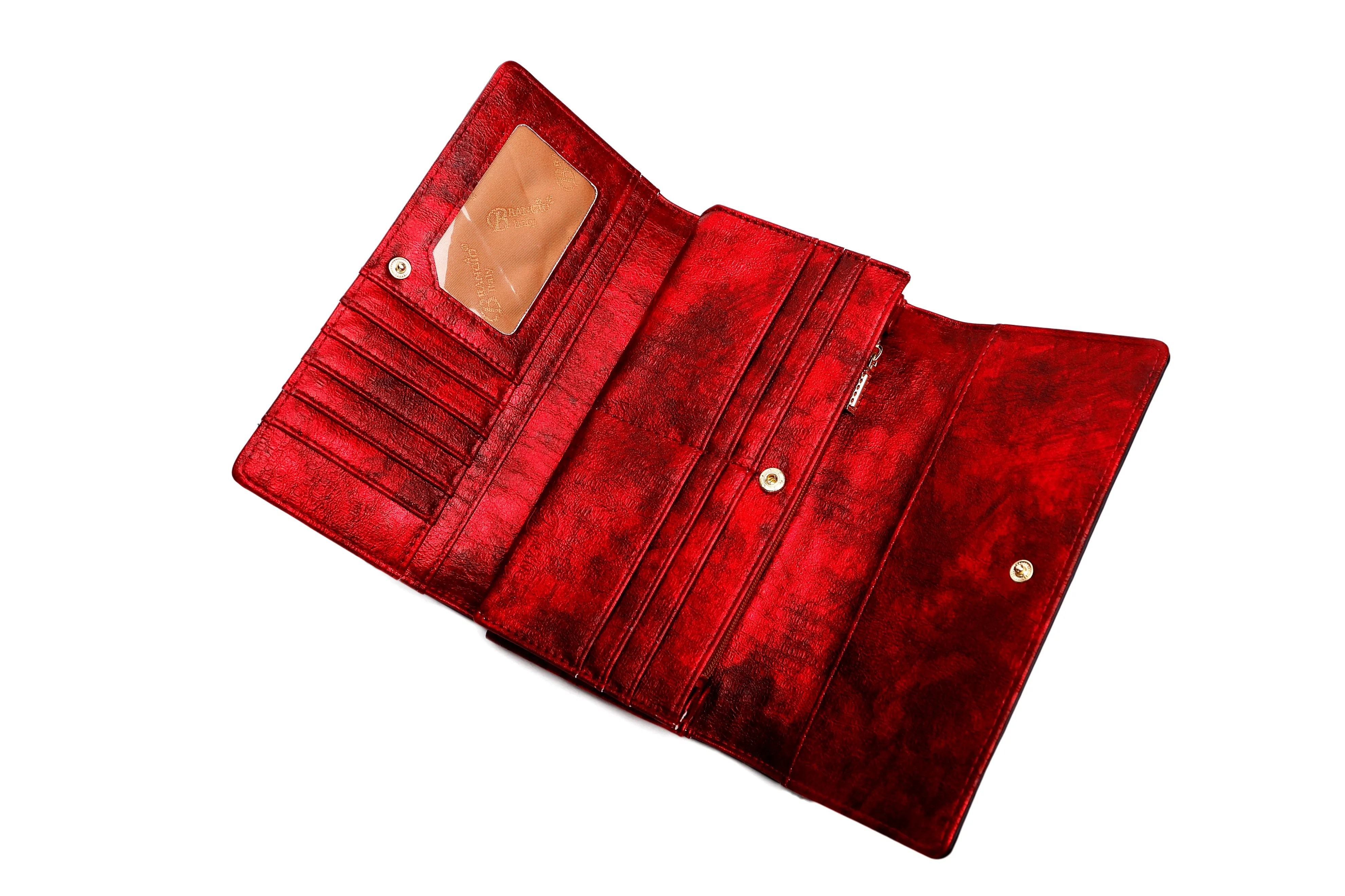 Sparkle of Hearts Envelope Shaped Vegan Tri-Fold Wallet