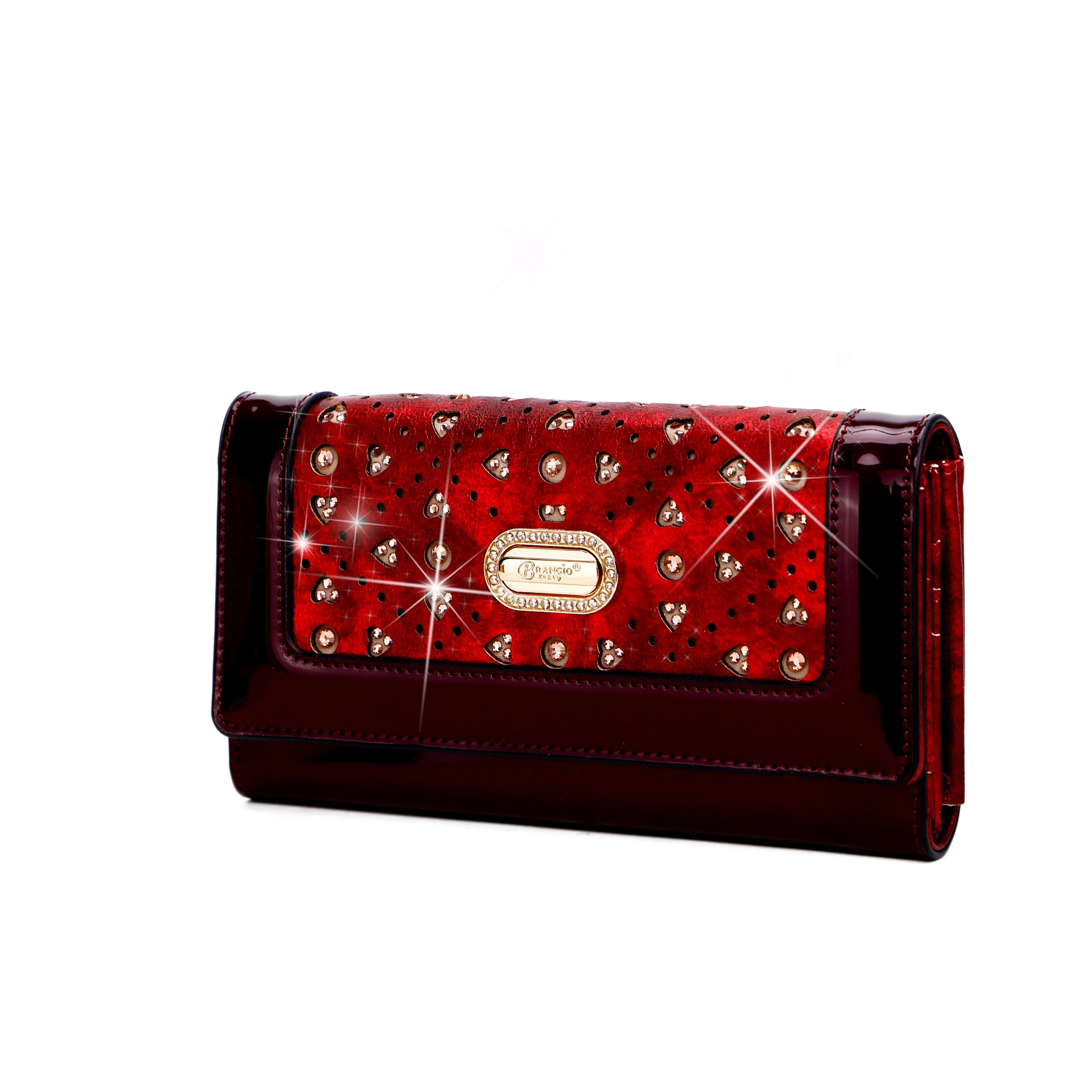 Sparkle of Hearts Envelope Shaped Vegan Tri-Fold Wallet