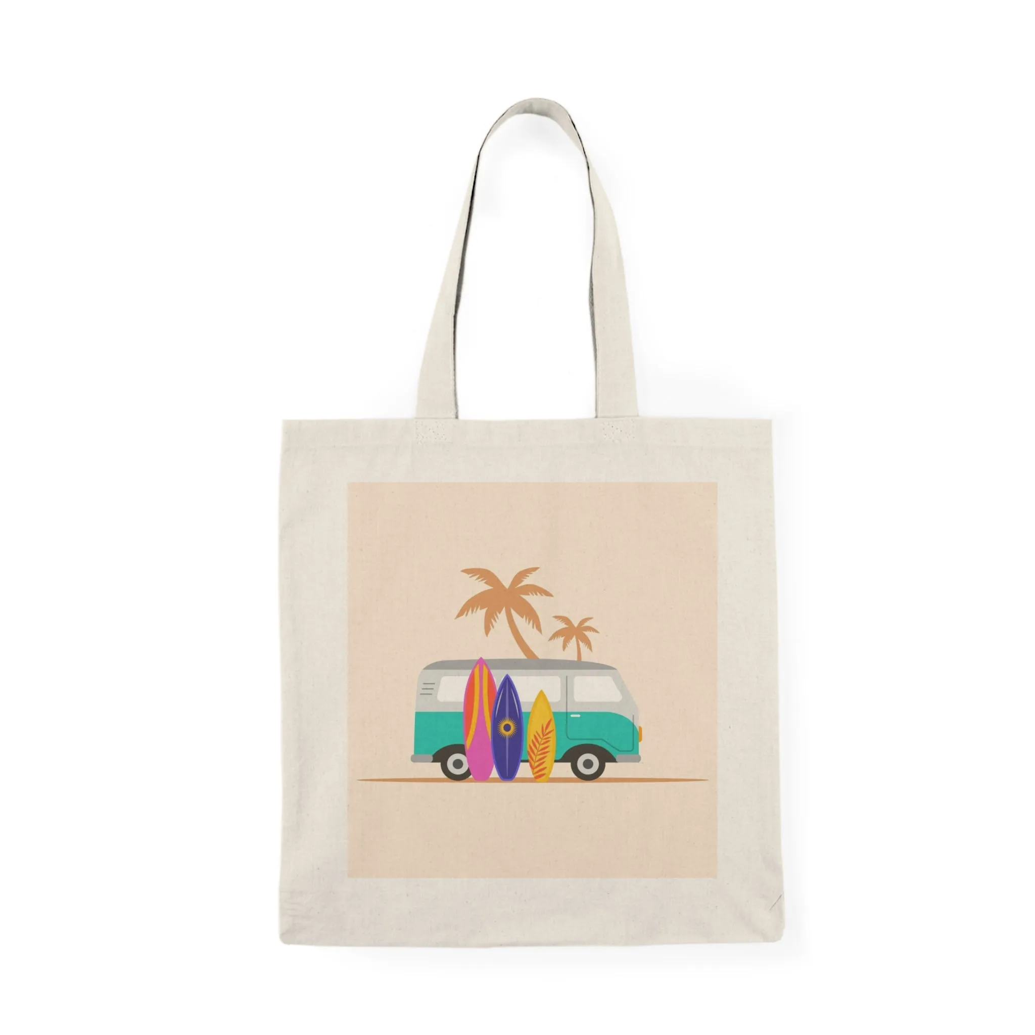 Surf Boards & a Van - Natural Tote Bag ~ Sharon Dawn Collection