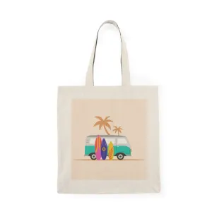 Surf Boards & a Van - Natural Tote Bag ~ Sharon Dawn Collection