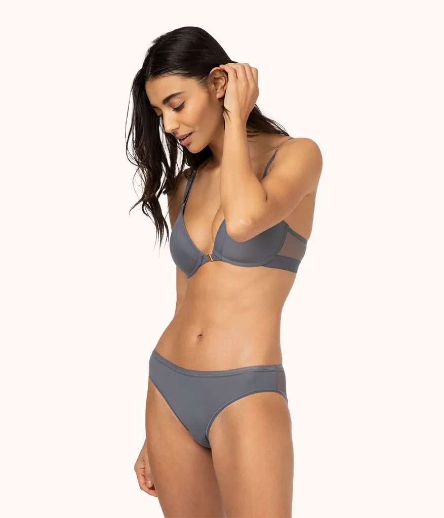 The Front Close No-Wire Bra: Smoke