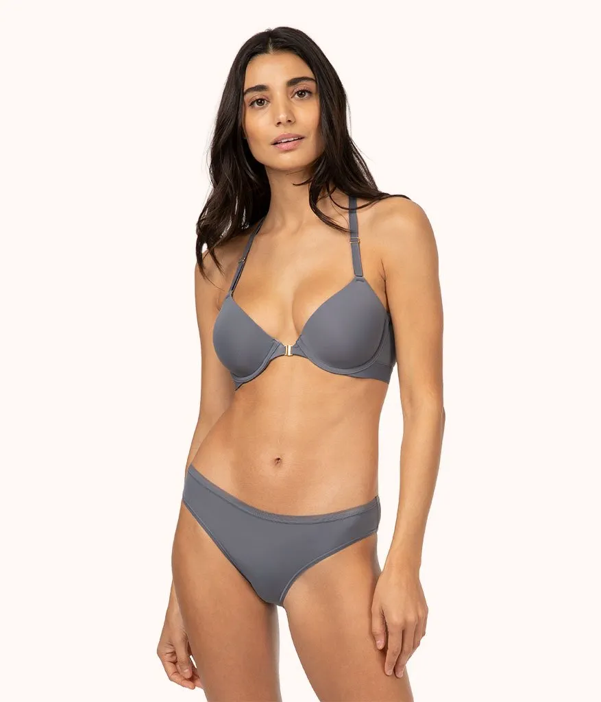 The Front Close No-Wire Bra Trio: Jet Black/Toasted Almond/Smoke