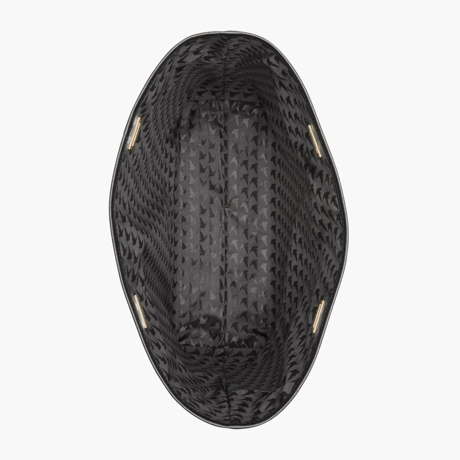 The Seville Shell - Perforated Saffiano Leather - Dark Grey / Gold / Black