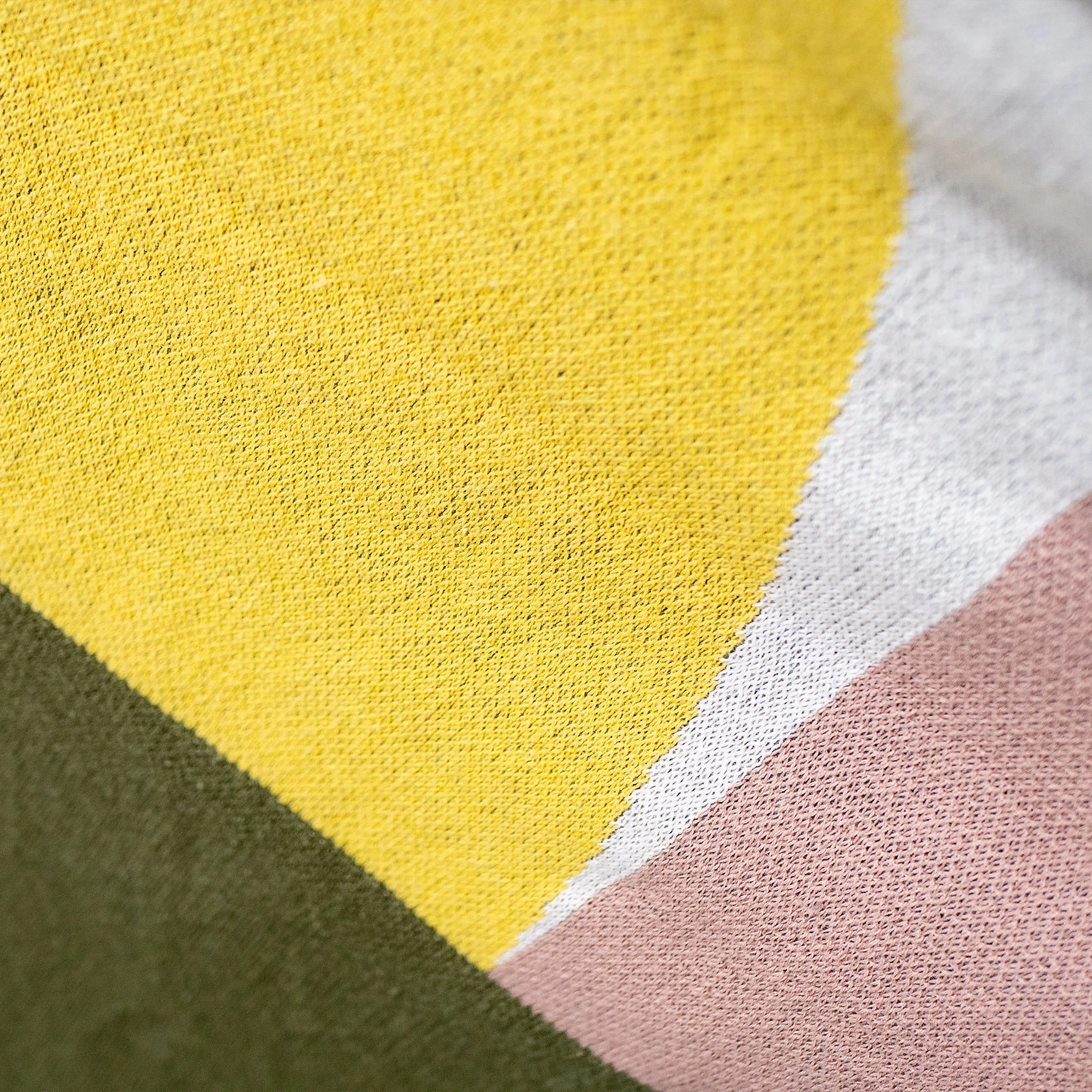 Throw / Blanket - Knitted Colourblock Geo Green