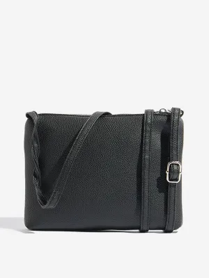 Westside Black Self-Textured Sling Bag