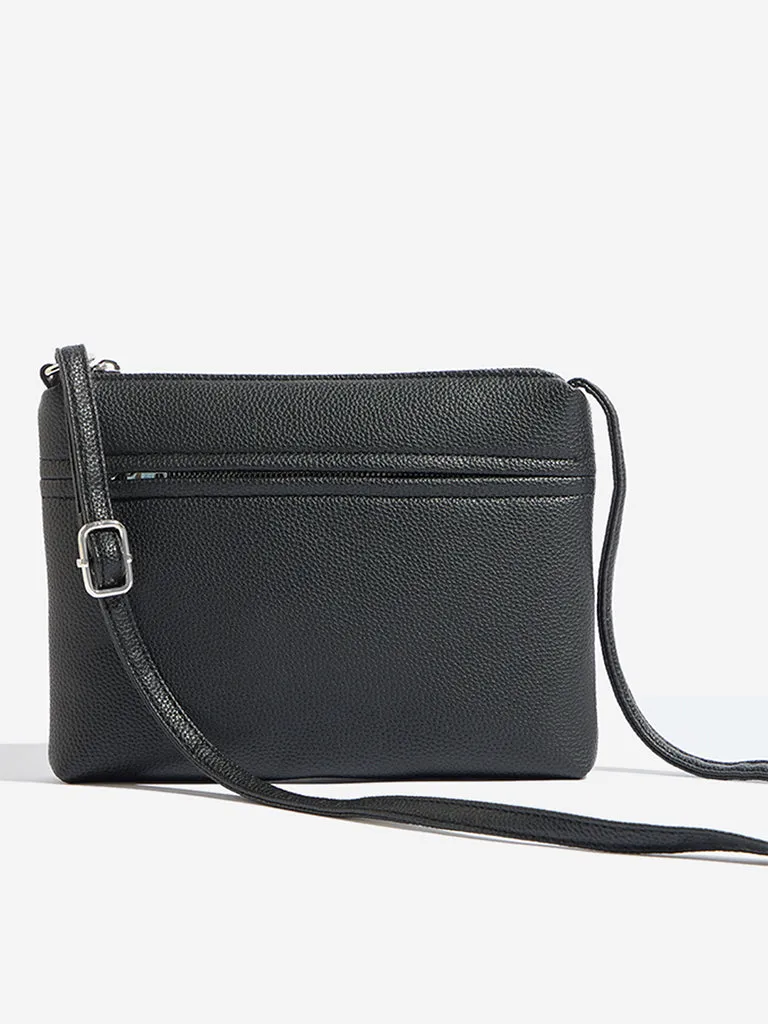 Westside Black Self-Textured Sling Bag