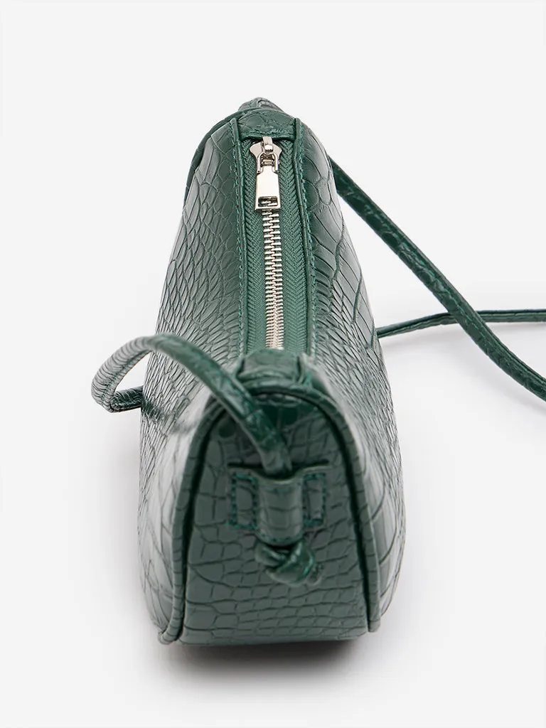 Westside Green Reptilian Design Sling Bag