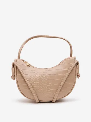 Westside Light Beige Reptilian Design Sling Bag
