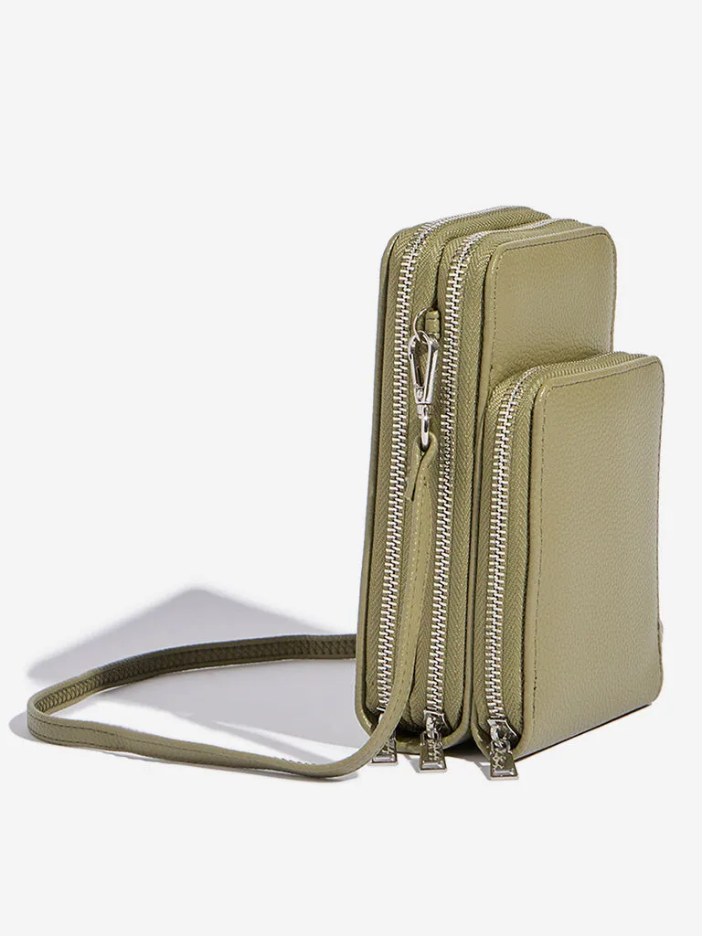 Westside Olive Textured Sling Bag