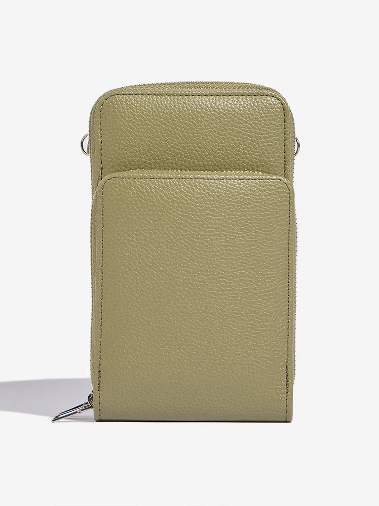 Westside Olive Textured Sling Bag