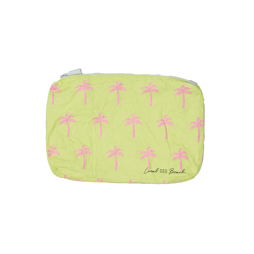 Yellow Neon Palms Water Resistant Tyvek Printed Pouch