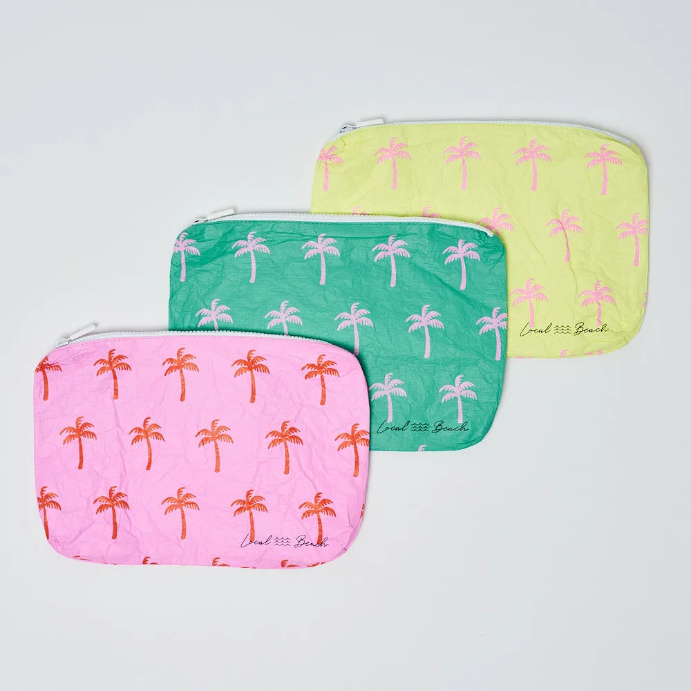 Yellow Neon Palms Water Resistant Tyvek Printed Pouch
