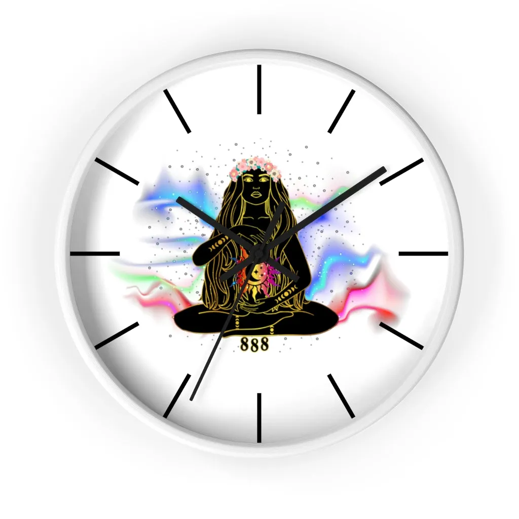 Yoga Spiritual Meditation Wall clock - Balance 888 Angel Number